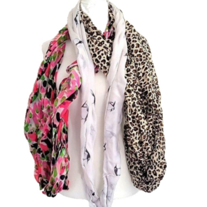 Lot of 3 figure 8 infinity scarves soft one size